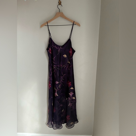Y2K Whimsigoth Fairy Deep Purple Satin Slip Dress Size Large - Picture 10 of 11